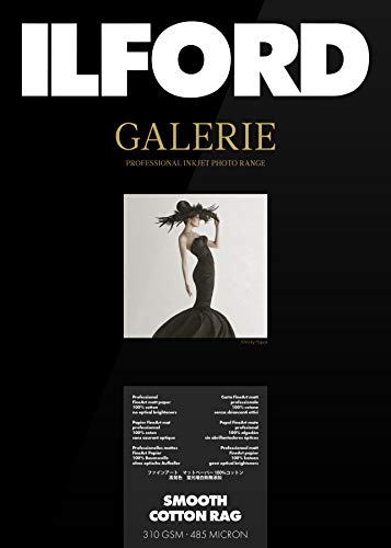 ILFORD GALERIE Smooth Cotton Rag, 310GSM, GPSC, 5x7 Zoll - 127 x 178 mm , 50 Blatt, Inkjetpapier, Tintenstrahldruckerpapier, Fotopapier ILFORD GALERIE Smooth Cotton Rag, 310GSM, GPSC, 5x7 Zoll - 127 x 178 mm , 50 Blatt, Inkjetpapier, Tintenstrahldruckerpapier, Fotopapier von Ilford