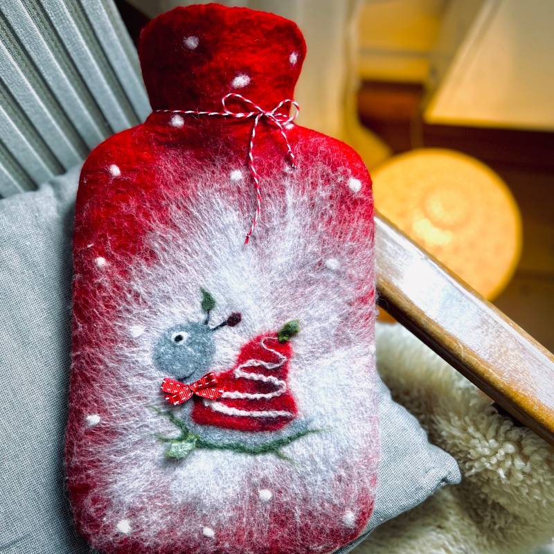 Wärmflasche Mit Weihnachtsschnecke - Handgefilzt 103 von IlkaSiebel