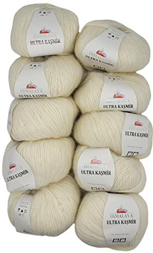 10 x 50 Gramm Ilkadim Export Ultra Kasmir Strickgarn einfarbig, 500 Gramm Strickwolle mit 25% Alpaca Wolle, uni 10 x 50 Gramm Ilkadim Export Ultra Kasmir Strickgarn einfarbig, 500 Gramm Strickwolle mit 25% Alpaca Wolle, uni von Ilkadim Export