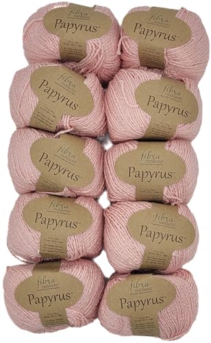 10x50 Gramm Ilkadim Export Papyrus Strickgarn Baumwolle Seide, Strickwolle einfarbig, 500g Baumwollgarn Seidengarn (malve 229-06) von Ilkadim Export