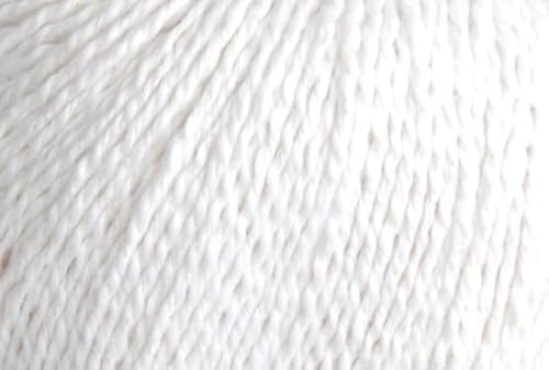 10x50 Gramm Ilkadim Export Papyrus Strickgarn Baumwolle Seide, Strickwolle einfarbig, 500g Baumwollgarn Seidengarn (weiss 229-01) von Ilkadim Export