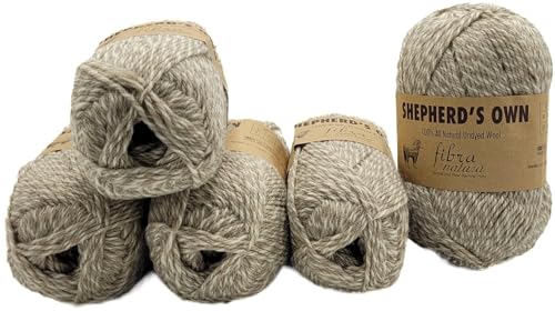 5 x 100 Gramm Ilkadim Export Wolle, Shepherds Own Schurwollgarn, 100% Schurwolle einfarbig, natürliche Schafwolle (beige weiss 40008) von Ilkadim Export