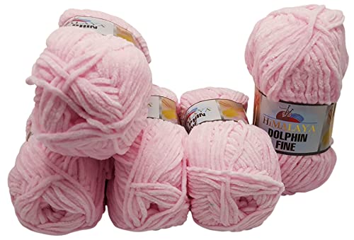 500 Gramm Ilkadim Export Dolphin fine Strickwolle, Babywolle, 5 x 100 Gramm Wolle Super Bulky (rosa 80503) von Ilkadim Export