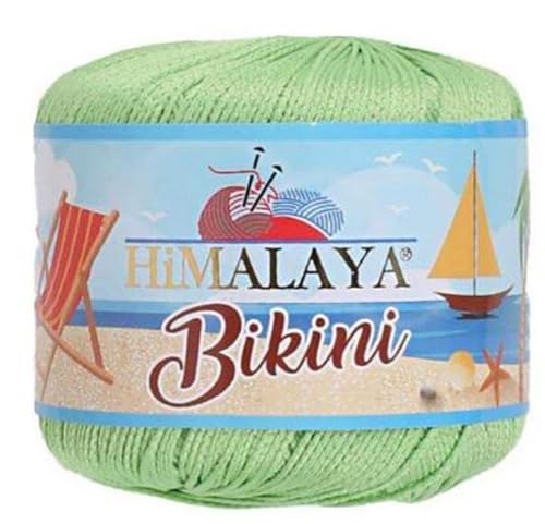 Bikini - Garn 10 x 50 gramm Paket nicht fusselndes, wasserabweisendes Polyamidgarn für die Herstellung von Bikinis, Badeanzügen, Blusen, 100% Polyamid (Grün 80609) von Ilkadim Export
