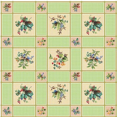 Wachstuch Tischdecke 110 x 140cm, Wachstischdecke abwaschbar, Wachstuchtischdecke wasserabweisend (Blumen grün Creme 102d) von Ilkadim Export