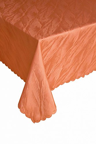 Ilkadim Damast Tischdecke 130x260 cm Lachs aus 100% Polyester Bügelfrei und Flecken abweisend (Größen auswählbar) von Ilkadim