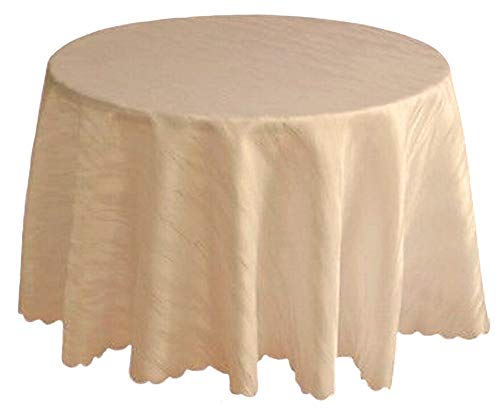 Damast Tischdecke Creme beige bügelfrei, Marmor-Design, 120cm, 135cm oder 160cm Durchmesser, Tischtuch-Größe auswählbar (120cm) von Ilkadim