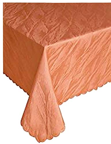 Damast Tischdecke bügelfrei, 130 x 220cm Marmor-Design, weiß Bordeaux grün blau terrakotta oder Creme, Farbe auswählbar (terrakotta) von Ilkadim