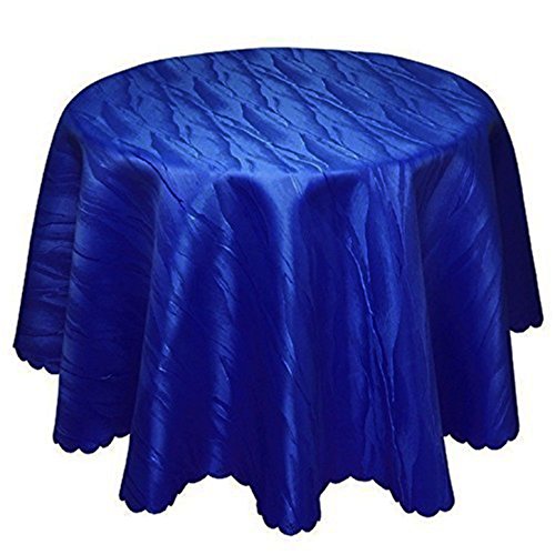 Damast Tischdecke dunkelblau bügelfrei, Marmor-Design royal blau, 120cm, 135cm oder 160cm Durchmesser, Tischtuch-Größe auswählbar (135cm) von Ilkadim