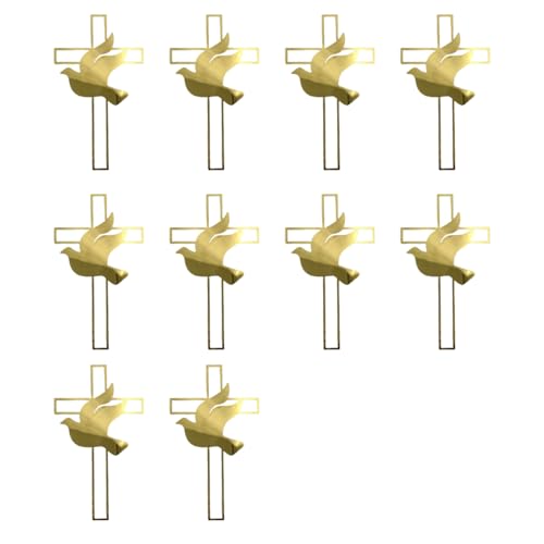 10 Stück religiöse Kreuz- und Tauben-Kuchendekorationseinsatz für Geburtstagsparty, Taufe, Veranstaltung, dekorative Kuchendekoration von Illkjasfc