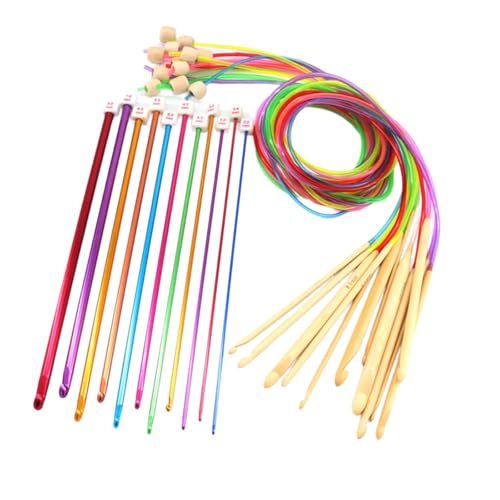 23 Stück afghanische Häkelnadeln, lange Häkelnadel, 2,0–8,0 mm, Stricknadel, bunte tunesische Häkelnadel mit Seil 23 Stück afghanische Häkelnadeln, lange Häkelnadel, 2,0–8,0 mm, Stricknadel, bunte tunesische Häkelnadel mit Seil von Illkjasfc