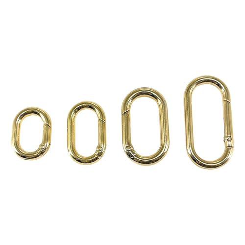 4 Stück Metall-Schlüsselanhänger mit Federringen für Handtasche, Geldbörse, Riemenverlängerung, ovale Karabiner-Clips, Federclip-Haken 4 Stück Metall-Schlüsselanhänger mit Federringen für Handtasche, Geldbörse, Riemenverlängerung, ovale Karabiner-Clips, Federclip-Haken von Illkjasfc