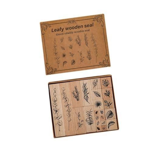 Blumenstempel aus Holz, Gummi, Vintage-Stempel für Kartenherstellung, Scrapbooking, Tagebuch, Planer, Verpackung, handgefertigte Kartenherstellung, Stempel, 22 Stück von Illkjasfc