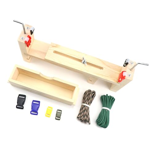 Einfach zu verwendendes Holz-Paracord-Webwerkzeug-Set, Armbandhersteller mit 2 Klemmen und Aufbewahrungsbox, Schmuckflechtwerkzeug Einfach zu verwendendes Holz-Paracord-Webwerkzeug-Set, Armbandhersteller mit 2 Klemmen und Aufbewahrungsbox, Schmuckflechtwerkzeug von Illkjasfc