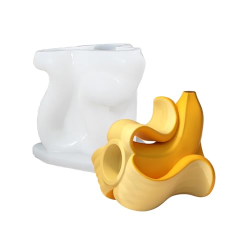 Einzigartige Halterformen, Bananenform, Silikon-Textur zum Basteln, für Kerzenhalter, Epoxidharz, Gießform von Illkjasfc