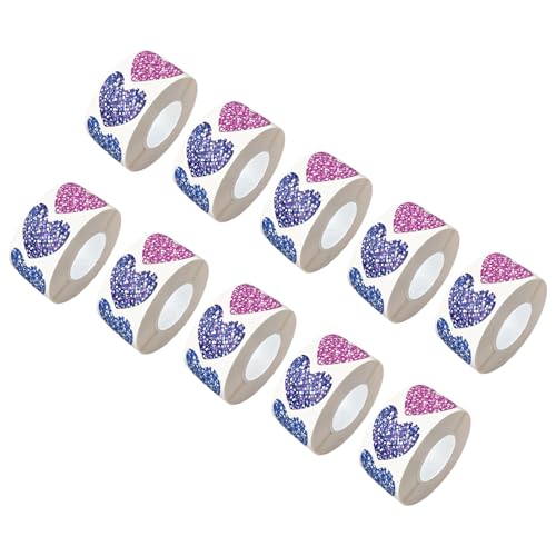 Glitzernde Herz-/Stern-Aufkleber für Scrapbooking, selbstklebend, für Briefumschläge und Verpackungen, Regenbogen-Aufkleber für Lehrer, 5000 Stück von Illkjasfc