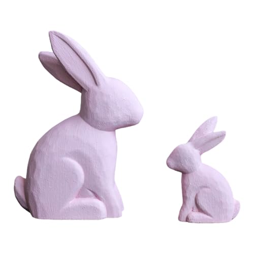 Illkjasfc 2 Stück Osterhasen Holzfiguren Statue Hasen Skulptur für Home Office Tischregal Dekorative Ornamente Illkjasfc 2 Stück Osterhasen Holzfiguren Statue Hasen Skulptur für Home Office Tischregal Dekorative Ornamente von Illkjasfc