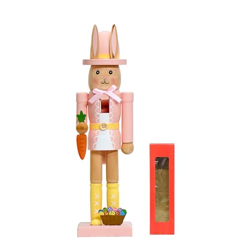 Illkjasfc 30,5 cm große Osterhasen Nussknacker, Holzfigur, bunte Kaninchen, Soldatenfigur, Ornament mit Sockel, saisonale Heimdekoration Illkjasfc 30,5 cm große Osterhasen Nussknacker, Holzfigur, bunte Kaninchen, Soldatenfigur, Ornament mit Sockel, saisonale Heimdekoration von Illkjasfc