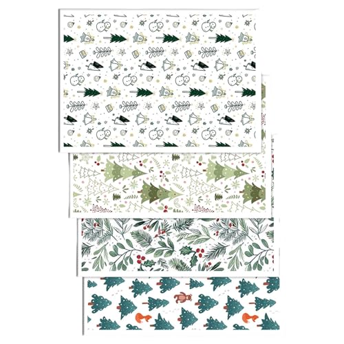 Illkjasfc 4 x Ton-Transferpapier mit Weihnachtsmotiven für Ohrring-Schmuckherstellung, wasserlösliches Papier-Bastelaufkleber-Set von Illkjasfc