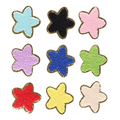 Illkjasfc 9 x Stickerei-Aufnäher zum Aufbügeln, Stern-Aufnäher, selbstklebend, für Kinderkleidung, Jeans, Jacken, Hüte Illkjasfc 9 x Stickerei-Aufnäher zum Aufbügeln, Stern-Aufnäher, selbstklebend, für Kinderkleidung, Jeans, Jacken, Hüte von Illkjasfc