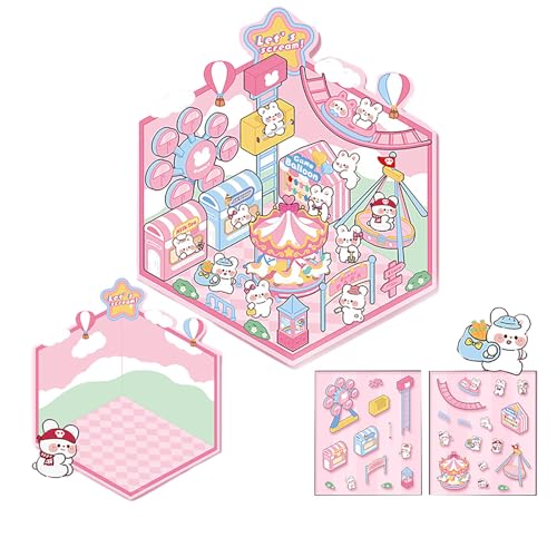 Illkjasfc Cartoon-Haus-Szenen-Aufkleber, 3D-Hausbäckerei, Minimart-Teehaus-Landschaft, Aufkleber für Kinder, Erwachsene, Scrapbooking, Tagebuch, Album Illkjasfc Cartoon-Haus-Szenen-Aufkleber, 3D-Hausbäckerei, Minimart-Teehaus-Landschaft, Aufkleber für Kinder, Erwachsene, Scrapbooking, Tagebuch, Album von Illkjasfc