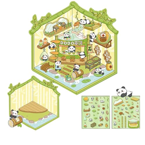 Illkjasfc Cartoon-Haus-Szenen-Aufkleber, 3D-Hausbäckerei, Minimart-Teehaus-Landschaft, Aufkleber für Kinder, Erwachsene, Scrapbooking, Tagebuch, Album Illkjasfc Cartoon-Haus-Szenen-Aufkleber, 3D-Hausbäckerei, Minimart-Teehaus-Landschaft, Aufkleber für Kinder, Erwachsene, Scrapbooking, Tagebuch, Album von Illkjasfc
