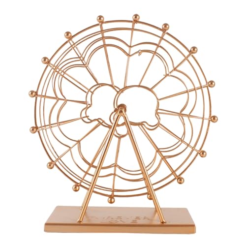 Illkjasfc Dekoratives modernes Metall-Rad mit drehbarem Rad, Tischdekoration, Ornament für Zuhause, Büro und Eingangsbereich, Kunstdekoration, Metall-Ferris-Figur von Illkjasfc