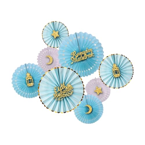 Illkjasfc Faltbare Papierfächer für Ramadans-Partys, elegante Eid-Feier, Dekoration, Hochzeiten und Feiertagsdekorationen, 8 Stück Illkjasfc Faltbare Papierfächer für Ramadans-Partys, elegante Eid-Feier, Dekoration, Hochzeiten und Feiertagsdekorationen, 8 Stück von Illkjasfc
