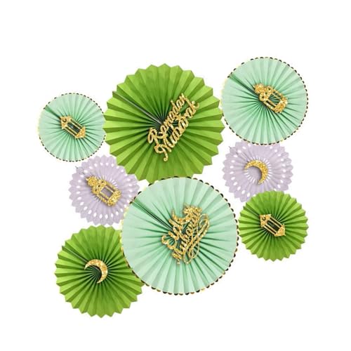 Illkjasfc Faltbare Papierfächer für Ramadans-Partys, elegante Eid-Feier, Dekoration, Hochzeiten und Feiertagsdekorationen, 8 Stück Illkjasfc Faltbare Papierfächer für Ramadans-Partys, elegante Eid-Feier, Dekoration, Hochzeiten und Feiertagsdekorationen, 8 Stück von Illkjasfc