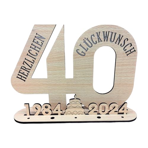 Illkjasfc Geburtstags-Zahl, Holzornament, Holzhandwerk, 2024, Geburtstagsdekoration, Schild Illkjasfc Geburtstags-Zahl, Holzornament, Holzhandwerk, 2024, Geburtstagsdekoration, Schild von Illkjasfc