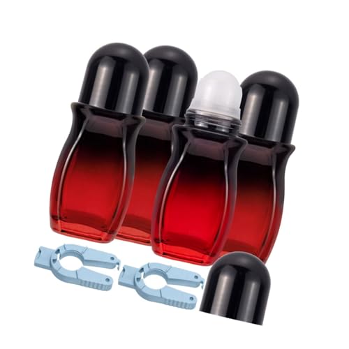 Illkjasfc Glas-Rollerflaschen mit goldfarbenen Kappen, glatter Applikator für Duftöle, 50 ml, 4 Stück Illkjasfc Glas-Rollerflaschen mit goldfarbenen Kappen, glatter Applikator für Duftöle, 50 ml, 4 Stück von Illkjasfc