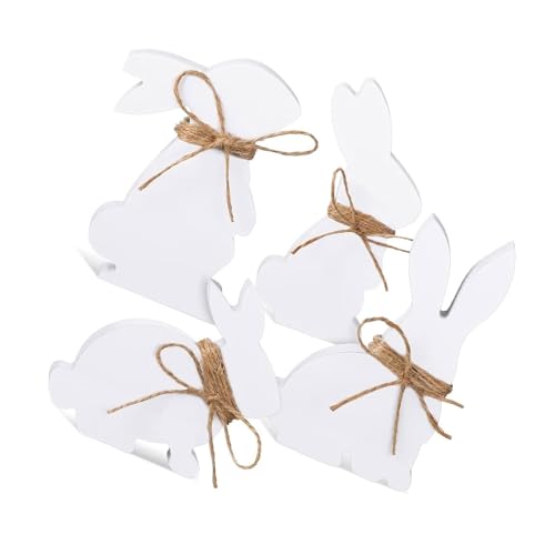 Illkjasfc Holzschild mit Kaninchen, Tischdekoration, Holzschild für Frühlingsfest, abgestuftes Tablett, Dekoration, Urlaub, Party, Tafelaufsätze, 4 Stück Illkjasfc Holzschild mit Kaninchen, Tischdekoration, Holzschild für Frühlingsfest, abgestuftes Tablett, Dekoration, Urlaub, Party, Tafelaufsätze, 4 Stück von Illkjasfc