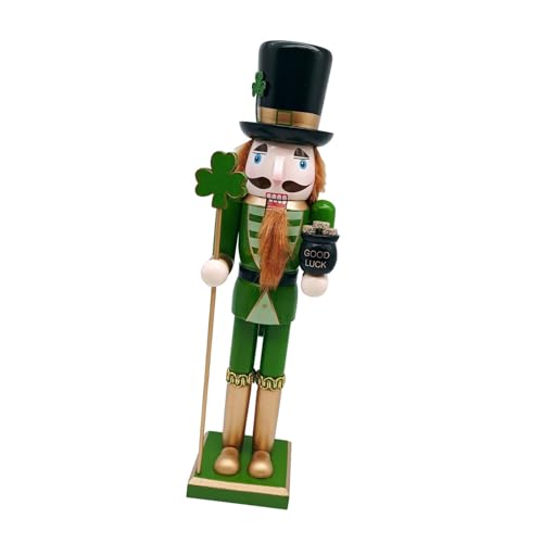 Illkjasfc Klassisches irisches Festival, 38 cm Nussknacker mit grüner Uniform, Holzfigur, Patrick's Day, Puppe, Heimtisch-Ornament Illkjasfc Klassisches irisches Festival, 38 cm Nussknacker mit grüner Uniform, Holzfigur, Patrick's Day, Puppe, Heimtisch-Ornament von Illkjasfc
