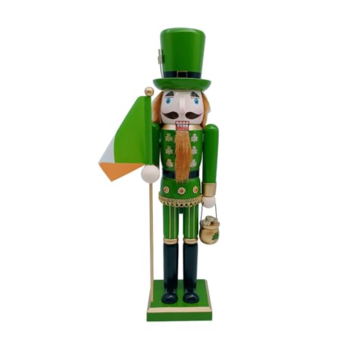 Illkjasfc Klassisches irisches Festival, 38 cm Nussknacker mit grüner Uniform, Holzfigur, Patrick's Day, Puppe, Heimtisch-Ornament Illkjasfc Klassisches irisches Festival, 38 cm Nussknacker mit grüner Uniform, Holzfigur, Patrick's Day, Puppe, Heimtisch-Ornament von Illkjasfc