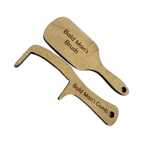 Illkjasfc Lustiger kahle Männer Holz Haarausfall zahnlos haarlos Kamm und Bürste Humorvolles Haarstyling-Werkzeug, einzigartiger Schmuck Illkjasfc Lustiger kahle Männer Holz Haarausfall zahnlos haarlos Kamm und Bürste Humorvolles Haarstyling-Werkzeug, einzigartiger Schmuck von Illkjasfc