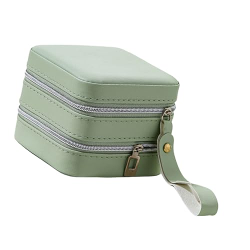 Illkjasfc Mehrschichtiges Schmuckkästchen für Reisen, elegante, tragbare Schmuckschatulle, Miniatur-PU-Leder-Organizer für Ringe, Ohrringe Illkjasfc Mehrschichtiges Schmuckkästchen für Reisen, elegante, tragbare Schmuckschatulle, Miniatur-PU-Leder-Organizer für Ringe, Ohrringe von Illkjasfc