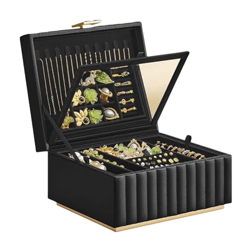 Illkjasfc Moderner Schmuckhalter, stilvolle 2-lagige Schmuckschatulle mit Brille, elegantes 2-lagiges Display Illkjasfc Moderner Schmuckhalter, stilvolle 2-lagige Schmuckschatulle mit Brille, elegantes 2-lagiges Display von Illkjasfc