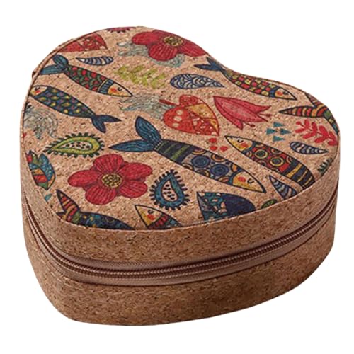 Illkjasfc Retro-Schmuckschatulle, tragbar, multifunktional, in Herzform, für Damen, mit Blumenmuster Illkjasfc Retro-Schmuckschatulle, tragbar, multifunktional, in Herzform, für Damen, mit Blumenmuster von Illkjasfc