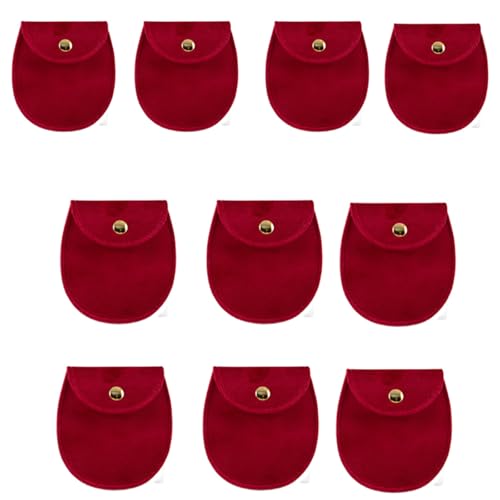 Illkjasfc Schmuck-Verpackung, mehrfarbige Samtbeutel, Schmuckbeutel, Ohrring-Display, Organizer, Schmuckschatulle für verschiedene Anlässe, 10 Stück von Illkjasfc