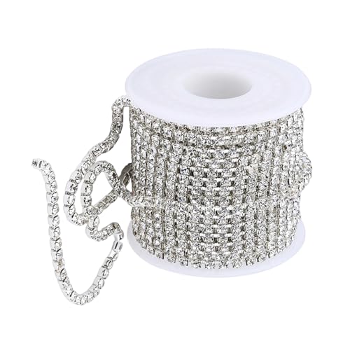 Illkjasfc Strassbesatz, Strasssteine, Tassenkette, Strasssteine, enge Kette für Schmuck, Kleidung, Dekoration, Strasssteine, geschlossene Kette Illkjasfc Strassbesatz, Strasssteine, Tassenkette, Strasssteine, enge Kette für Schmuck, Kleidung, Dekoration, Strasssteine, geschlossene Kette von Illkjasfc