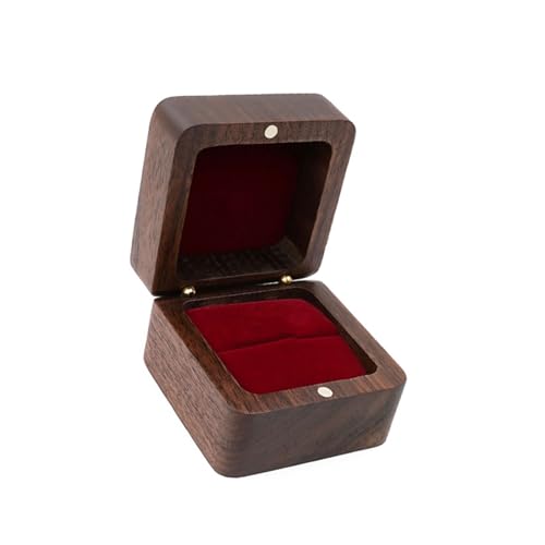 Illkjasfc Tragbare Schmuckschatulle aus Holz für Ringe, handgefertigte Holz-Schmuck-Aufbewahrungsbox, Ständer für Ringe und Schmuck-Display Illkjasfc Tragbare Schmuckschatulle aus Holz für Ringe, handgefertigte Holz-Schmuck-Aufbewahrungsbox, Ständer für Ringe und Schmuck-Display von Illkjasfc
