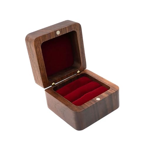 Illkjasfc Tragbare Schmuckschatulle aus Holz für Ringe, handgefertigte Holz-Schmuck-Aufbewahrungsbox, Ständer für Ringe und Schmuck-Display Illkjasfc Tragbare Schmuckschatulle aus Holz für Ringe, handgefertigte Holz-Schmuck-Aufbewahrungsbox, Ständer für Ringe und Schmuck-Display von Illkjasfc