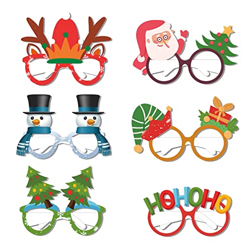 Illkjasfc Weihnachten Themenpapiergläser Rahmendekor Weihnachtsbrille Erwachsene Partygläser Für Weihnachtsfeier Requisiten Vorräte von Illkjasfc