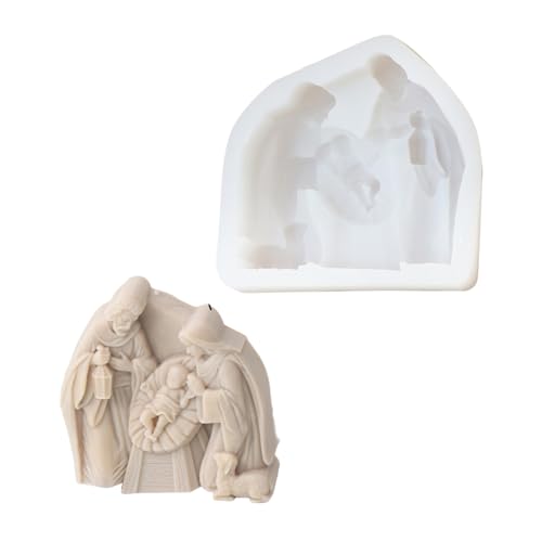 Kreative Silikonform mit Gebetsmuster der Heiligen Familie, geeignet für DIY-Liebhaber, Geschenk für handgemachte Schreibtischdekorationen von Illkjasfc