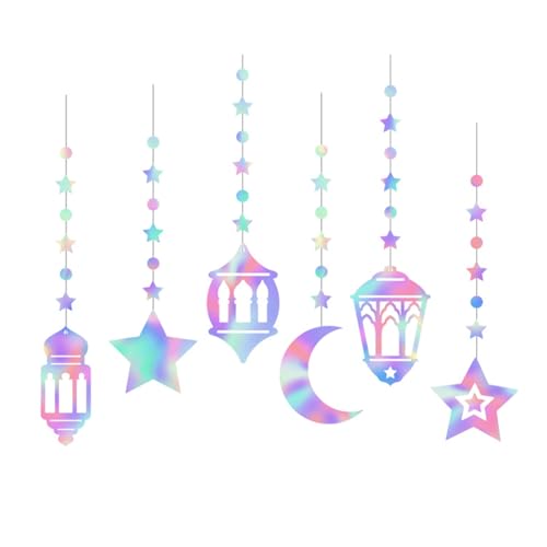 Ramadan-Dekorationen, Stern-Mond-Girlanden, Eid-Dekorationen für Zuhause, Islamiker, Ramadans, hängende Luftschlangen, Banner, 1 Set Ramadan-Dekorationen, Stern-Mond-Girlanden, Eid-Dekorationen für Zuhause, Islamiker, Ramadans, hängende Luftschlangen, Banner, 1 Set von Illkjasfc