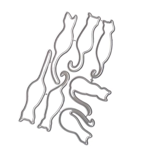 Stanzschablonen aus Karbonstahl, Motiv: Katzen, dekorative Prägepapier-Stanzform für Kartenherstellung, Scrapbooking, Lesezeichen, Metall-Stanzform von Illkjasfc