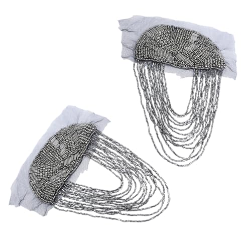 Vielseitig verwendbare galvanisierte Kettenquasten Epaulette-Perlen Nieten Schulter-Patches für verschiedene Anlässe, Bühnenshows, formelle Anzüge von Illkjasfc