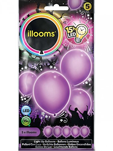 Illooms 33966 - Ballon, 5-er Pack, lila von Illooms
