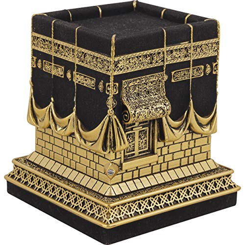 Ilm Verlag Islamische Heimdekoration, Dekomodell der Kaaba in Gold, Nachbildung der berühmten Kaaba, Kaba, Kabe, Prophet Muhammed, Dekoartikel,Tischdeko, Decor, (Groß) von Ilm Verlag