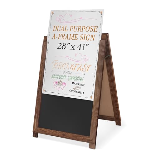 Ilyapa 2-in-1 A-Rahmen-Schilderhalter und Kreidetafel-Staffelei – doppelseitige magnetische Kreide-Sandwichtafel & Posterständer – Gehweg-Schild, Werbung für Unternehmen im Freien, 71 x 104 cm Ilyapa 2-in-1 A-Rahmen-Schilderhalter und Kreidetafel-Staffelei – doppelseitige magnetische Kreide-Sandwichtafel & Posterständer – Gehweg-Schild, Werbung für Unternehmen im Freien, 71 x 104 cm von Ilyapa